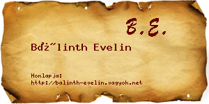Bálinth Evelin névjegykártya